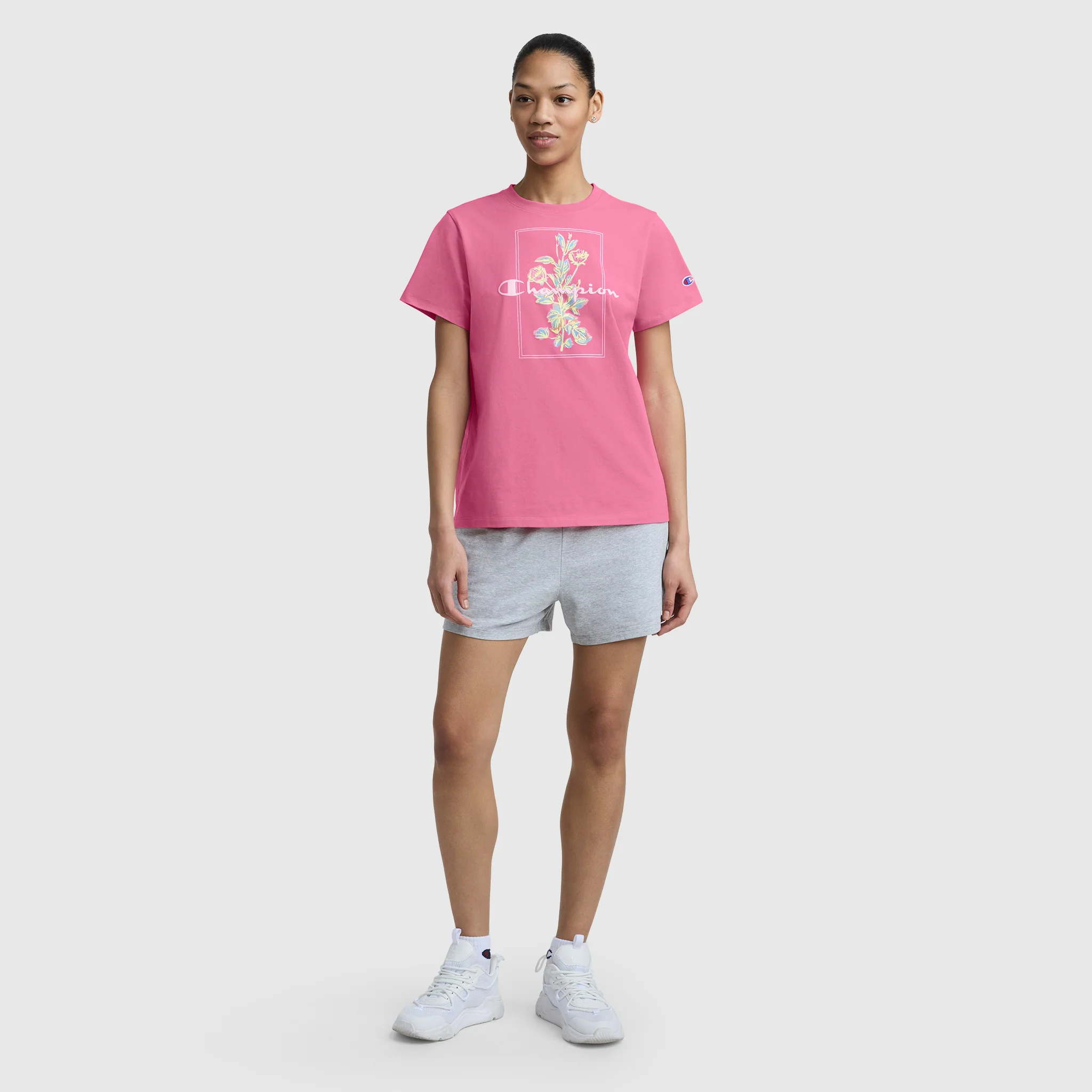 Painted Bouquet Graphic T-Shirt, C Logo - Image 5